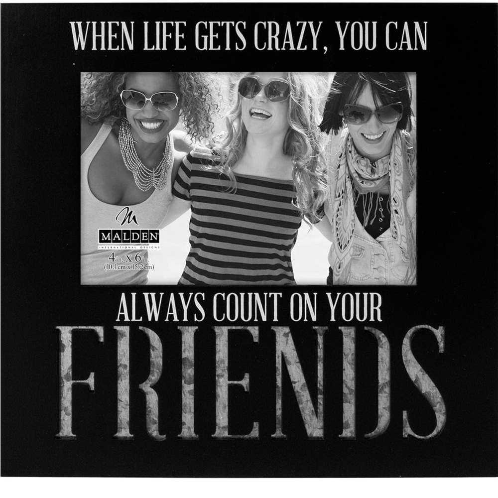 NEW IN BOX!! Malden Black Always Count On Your Friends Picture Frame